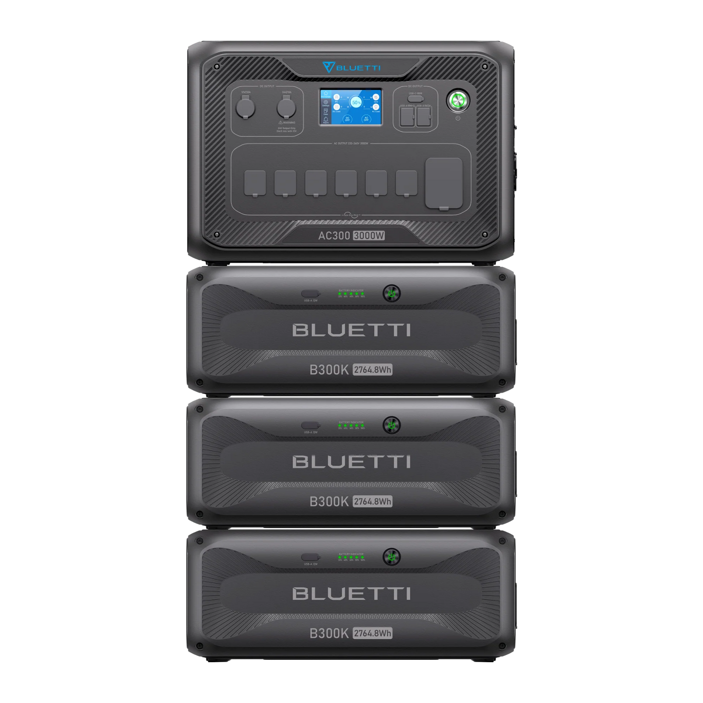 BLUETTI AC300 Inverter Module Generator 3,000W + 3x B300K BLUETTI B300K Expansion Battery 2,764.8Wh