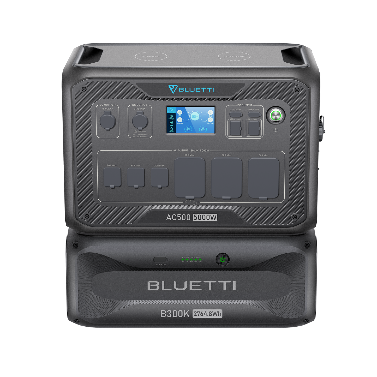 BLUETTI AC500 Inverter Module Generator 5,000W + BLUETTI B300K Expansion Battery 2,764.8Wh (1 Cable)
