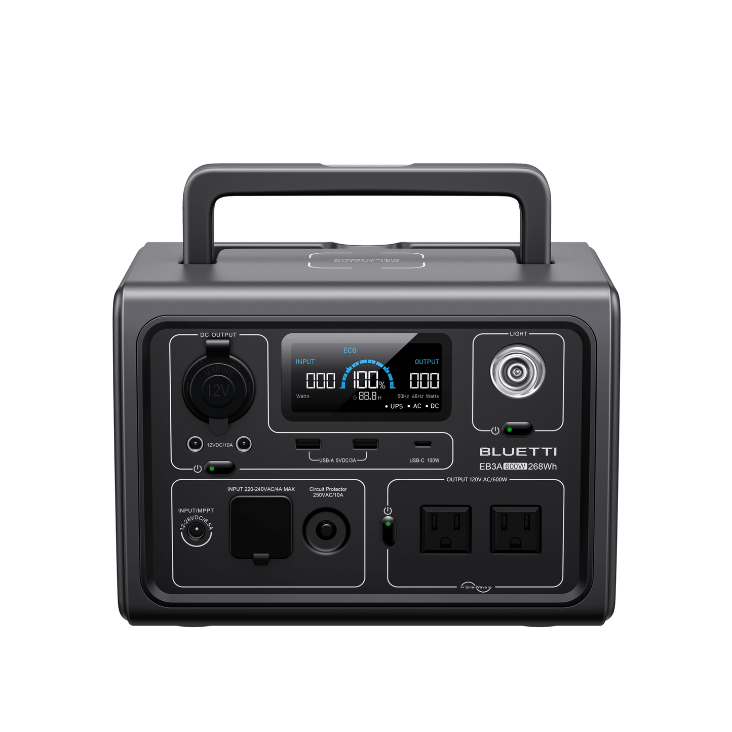 BLUETTI EB3A Portable Power Station 600W 268Wh