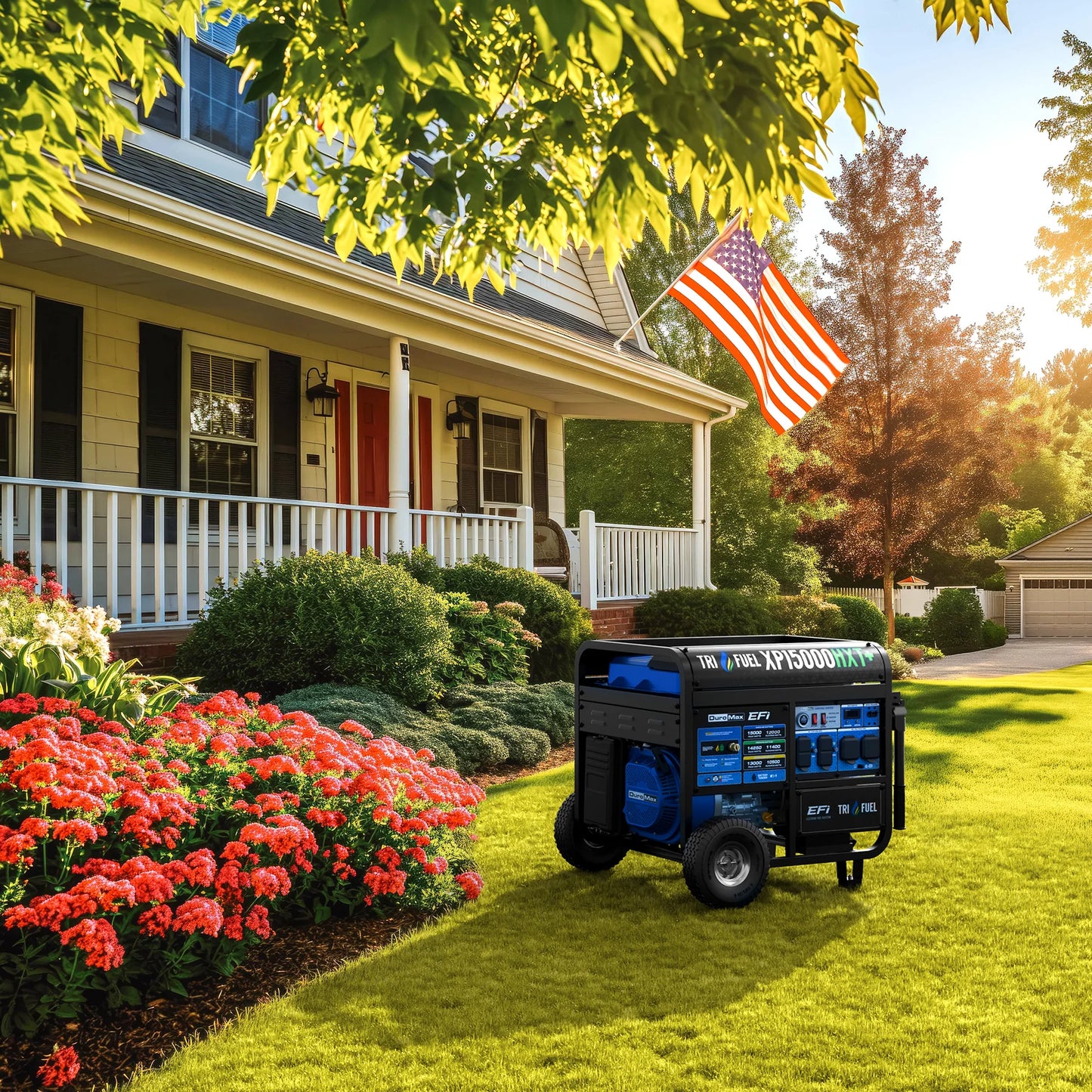 DuroMax XP15000HXT+ 15,000 Watt Electric Start Tri Fuel EFI Portable Generator
