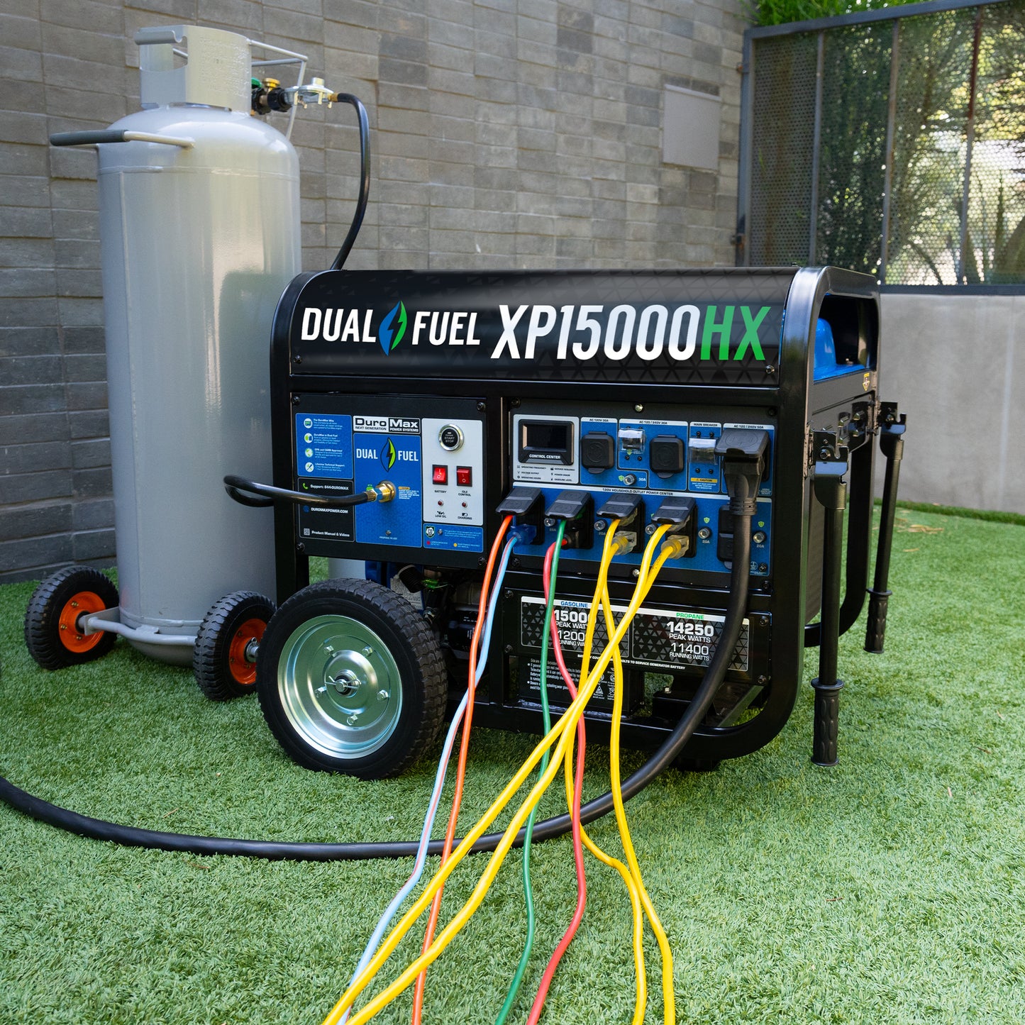 DuroMax XP15000HX 15,000-Watt/12,000-Watt Electric Start Dual Fuel Portable Generator