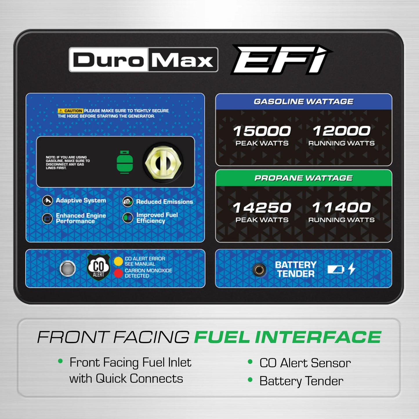 DuroMax XP15000HX+ 15,000 Watt Electric Start Dual Fuel EFI Portable Generator