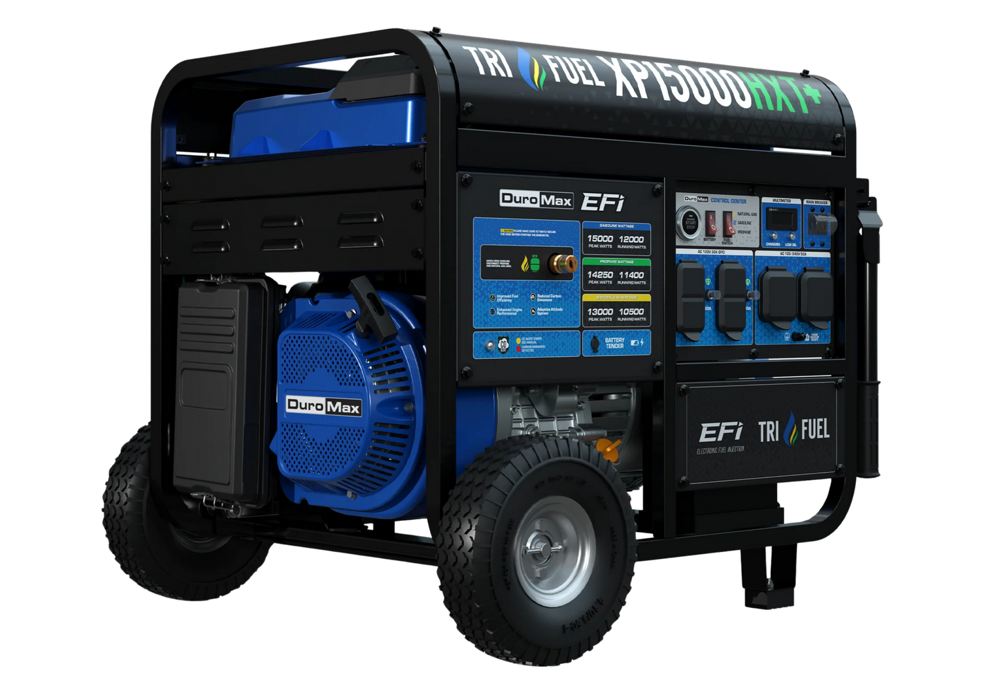 DuroMax XP15000HXT+ 15,000 Watt Electric Start Tri Fuel EFI Portable Generator