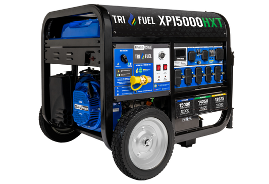 DuroMax XP15000HXT 15,000-Watt/12,000-Watt Electric Start Tri Fuel Portable Generator