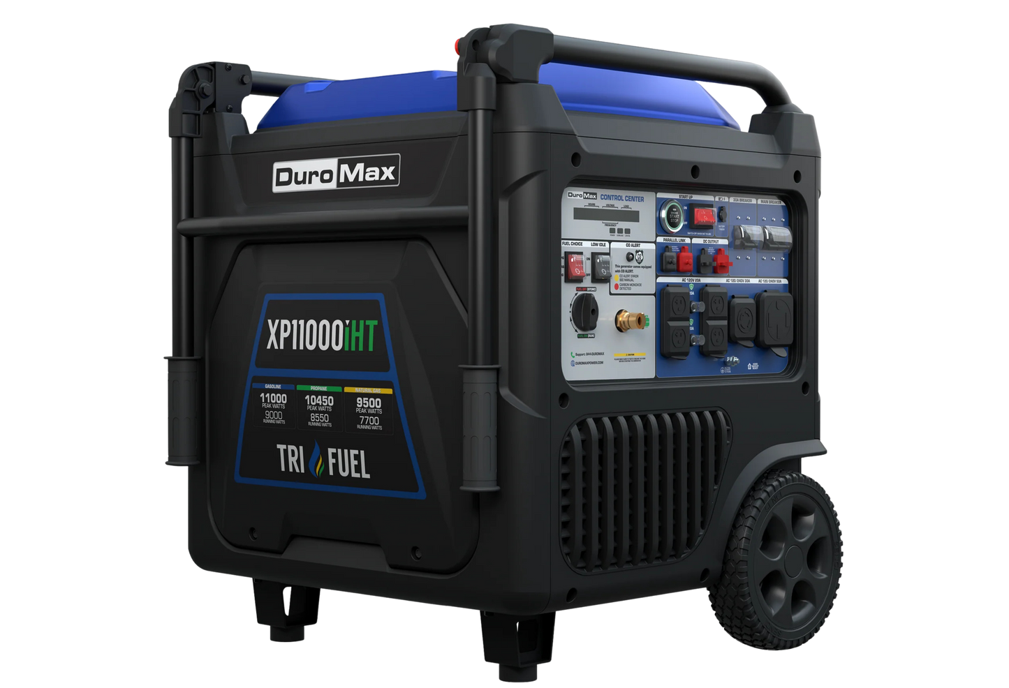 DuroMax XP11000iHT  11,000 Watt Portable Tri Fuel Inverter Generator - Quiet, Low THD