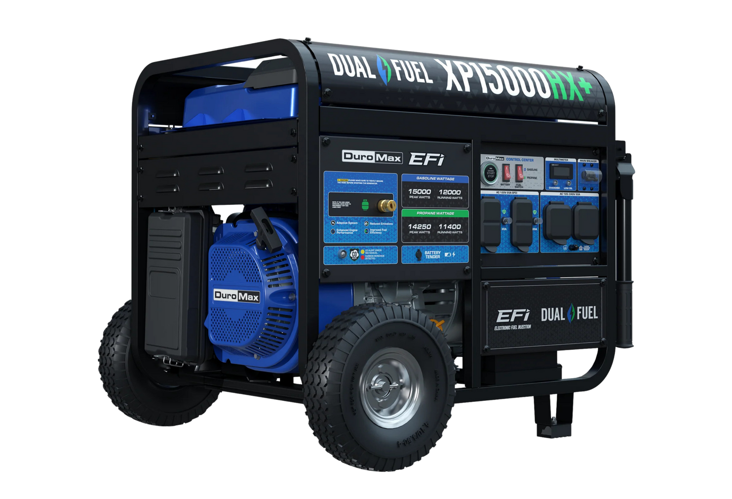 DuroMax XP15000HX+ 15,000 Watt Electric Start Dual Fuel EFI Portable Generator