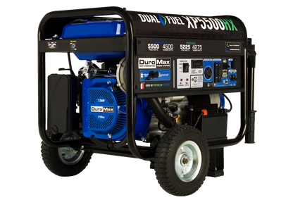 DuroMax XP5500HX 5,500-Watt/4,500-Watt 210Vcc Electric Start Dual Fuel Portable Generator with CO Alert