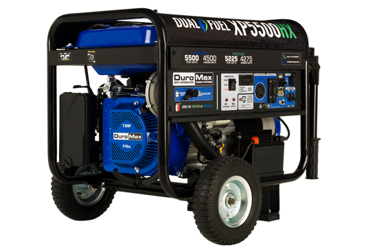 DuroMax XP5500HX 5,500-Watt/4,500-Watt 210Vcc Electric Start Dual Fuel Portable Generator with CO Alert