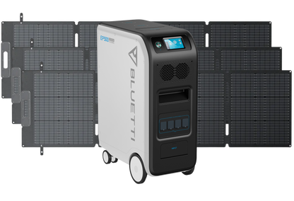 BLUETTI EP500 Solar Power Station | 2,000W 5,120Wh + 3x BLUETTI PV200L 200 Watt Solar Panel