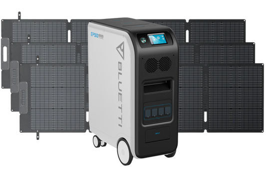 BLUETTI EP500 Solar Power Station | 2,000W 5,120Wh + 3x BLUETTI PV200L 200 Watt Solar Panel