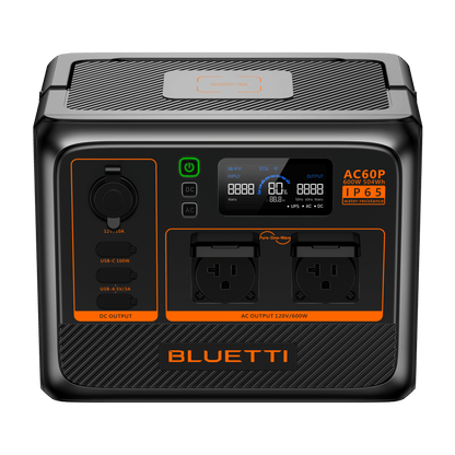 BLUETTI AC60P Portable Power Station 600W | 504Wh - 2116Wh