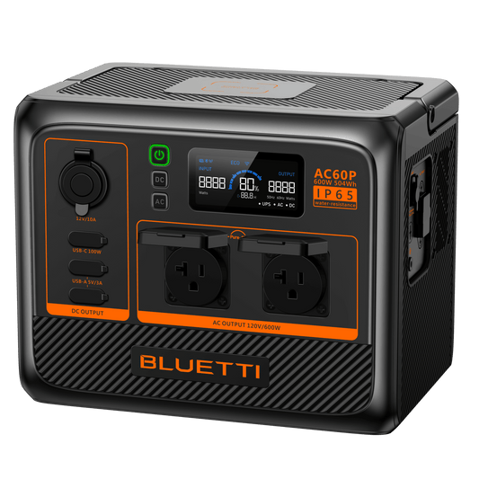 BLUETTI AC60P Portable Power Station 600W | 504Wh - 2116Wh
