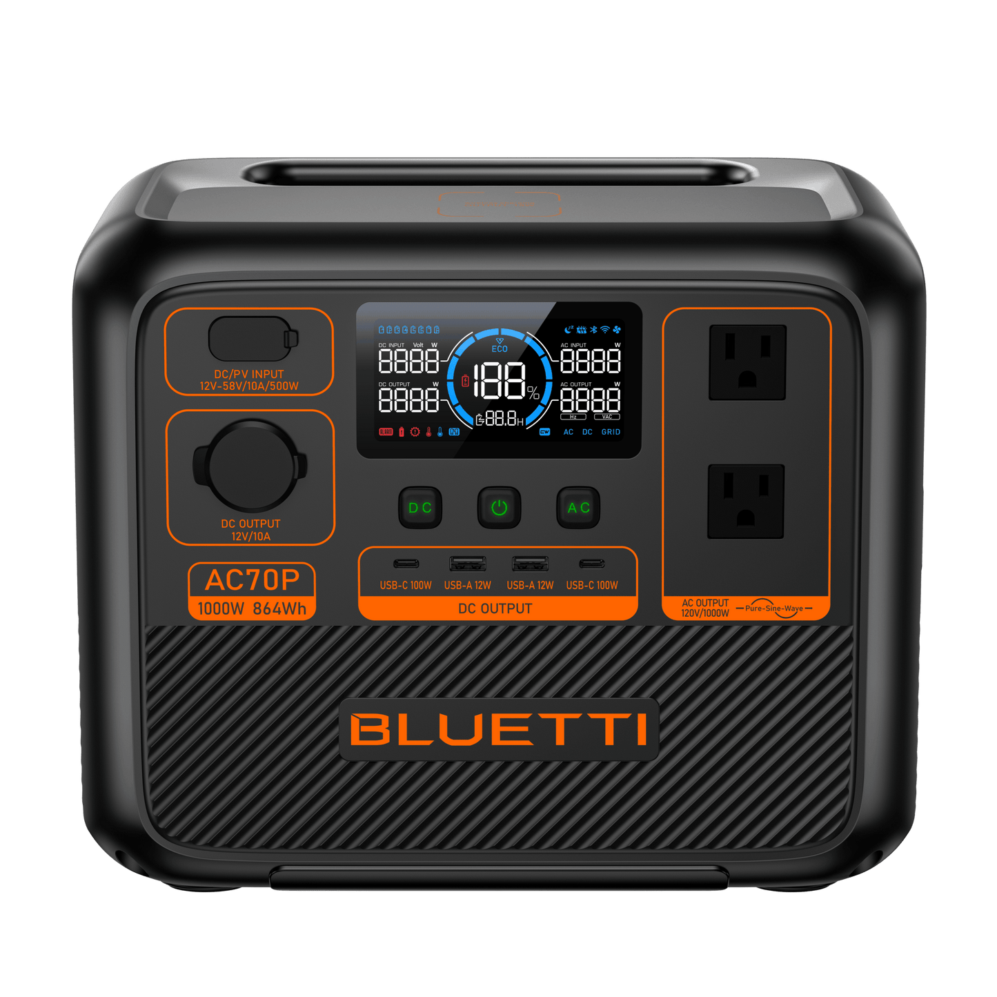BLUETTI AC70P Portable Power Station 1000W | 864Wh