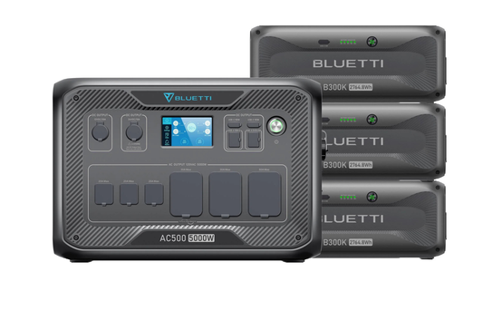 BLUETTI AC500 Inverter Module Generator 5,000W + 3x BLUETTI B300K Expansion Battery 2,764.8Wh (2 Cables)