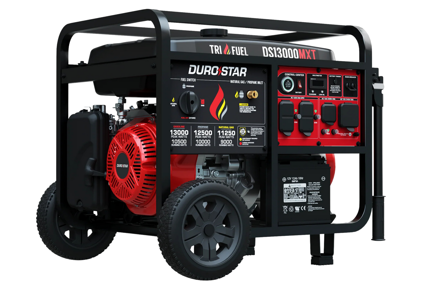 DuroStar DS13000MXT 13,000 Watt Tri Fuel Portable Generator w/ CO Alert