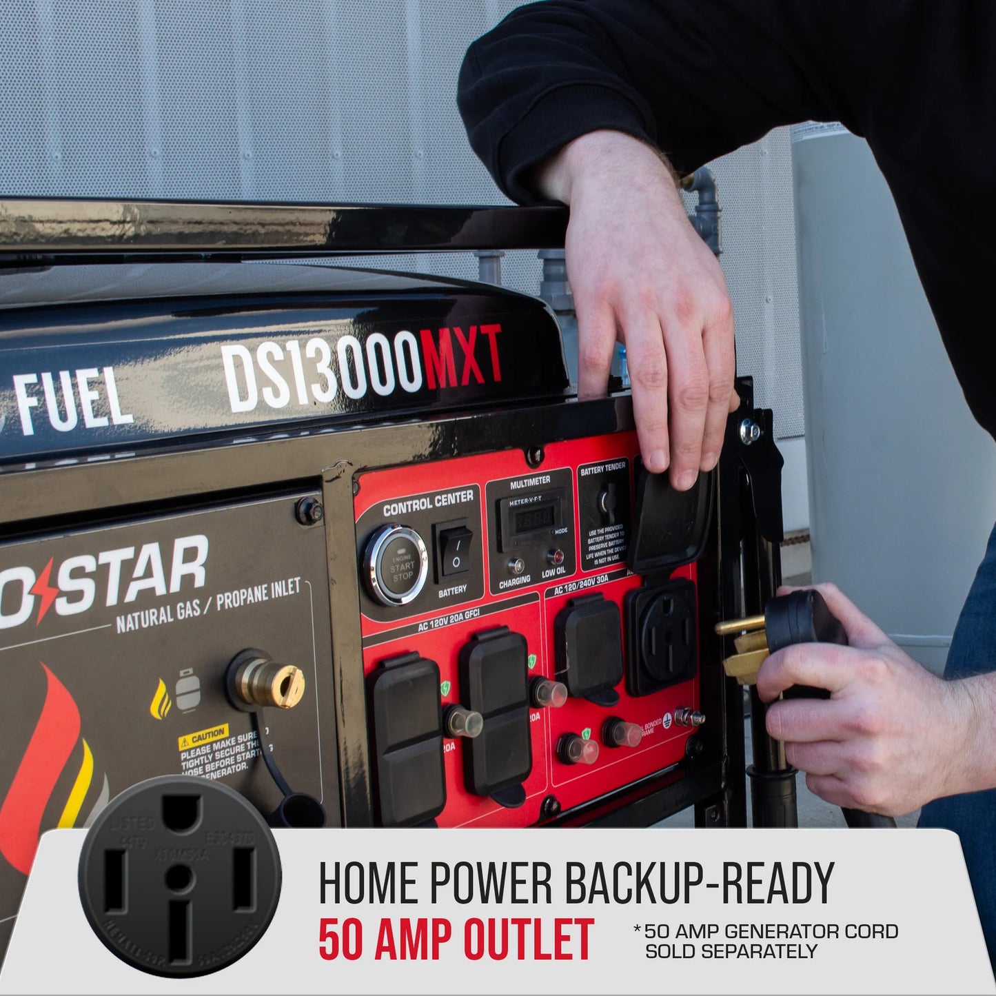 DuroStar DS13000MXT 13,000 Watt Tri Fuel Portable Generator w/ CO Alert
