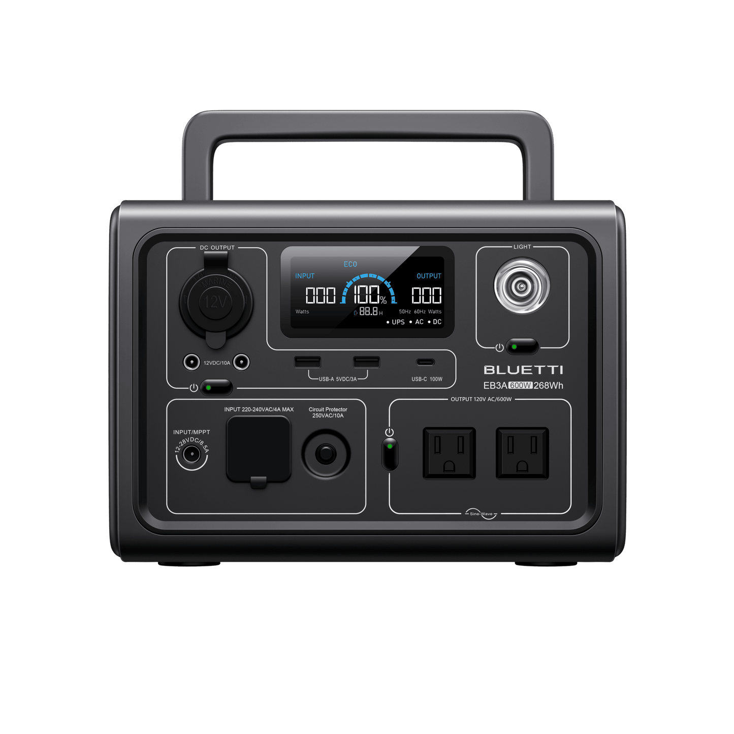 BLUETTI EB3A Portable Power Station 600W 268Wh