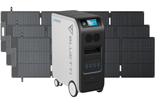 BLUETTI EP500 Solar Power Station | 2,000W 5,120Wh + 3x BLUETTI PV200L 200 Watt Solar Panel