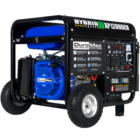 DuroMax XP12000EH 12,000-Watt/9,500-Watt 457cc Electric Start Dual Fuel Portable Generator
