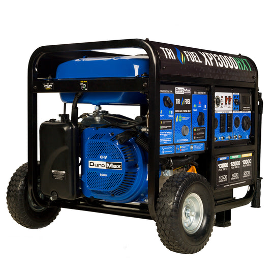 DuroMax XP13000HXT 13,000-Watt/10,500-Watt 500cc Tri Fuel Portable Generator with CO Alert