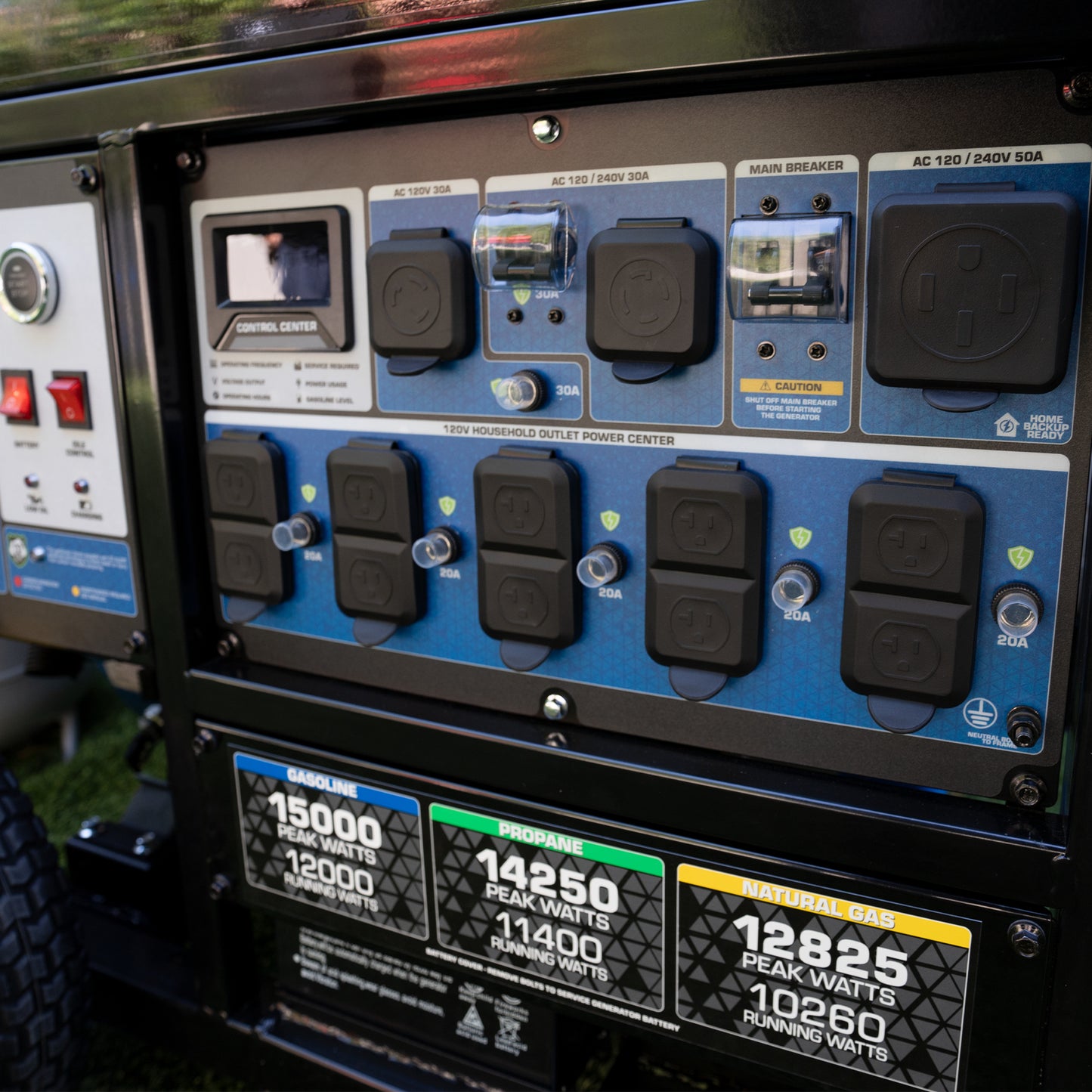 DuroMax XP15000HXT 15,000-Watt/12,000-Watt Electric Start Tri Fuel Portable Generator