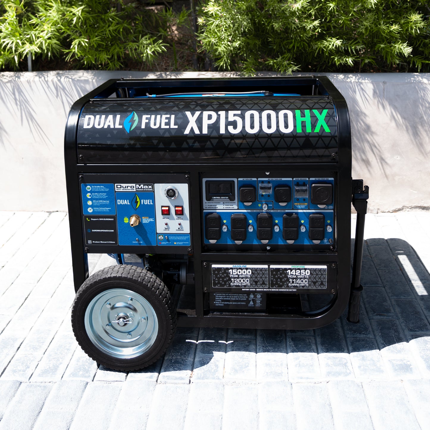 DuroMax XP15000HX 15,000-Watt/12,000-Watt Electric Start Dual Fuel Portable Generator