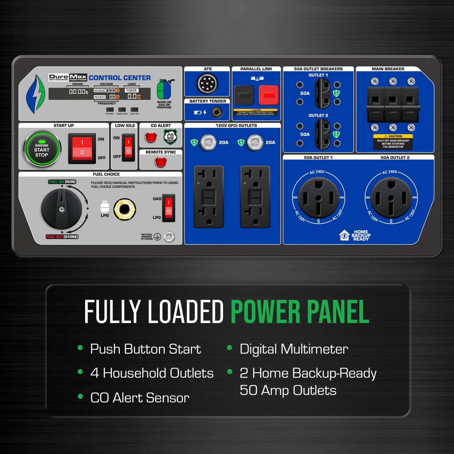 DuroMax XP16000iH 16,000 Watt V-Twin Dual Fuel Portable Digital Inverter Generator