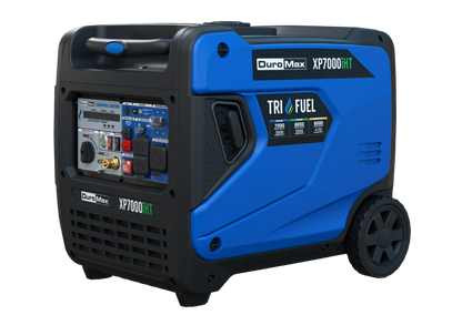 DuroMax XP7000iHT 7,000 Watt Portable Tri Fuel Inverter Generator - Quiet, Low THD