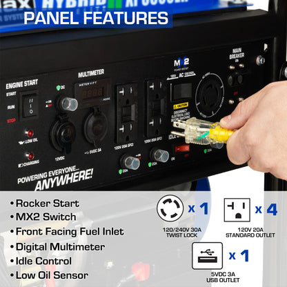 DuroMax XP8500EH 8,500-Watt/7,000-Watt 420cc Electric Start Dual Fuel Portable Generator