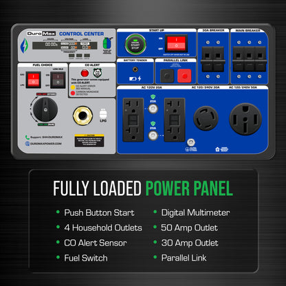 DuroMax XP11000iH 11,000 Watt Portable Dual Fuel Inverter Generator w/ CO Alert