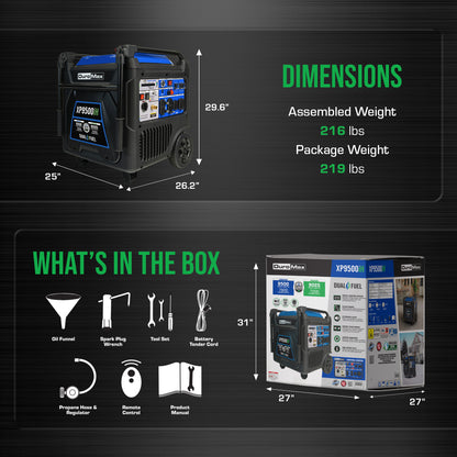 DuroMax XP11000iH 11,000 Watt Portable Dual Fuel Inverter Generator w/ CO Alert