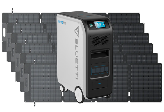 BLUETTI EP500 Solar Power Station | 2,000W 5,120Wh + 6x BLUETTI PV200L 200 Watt Solar Panel